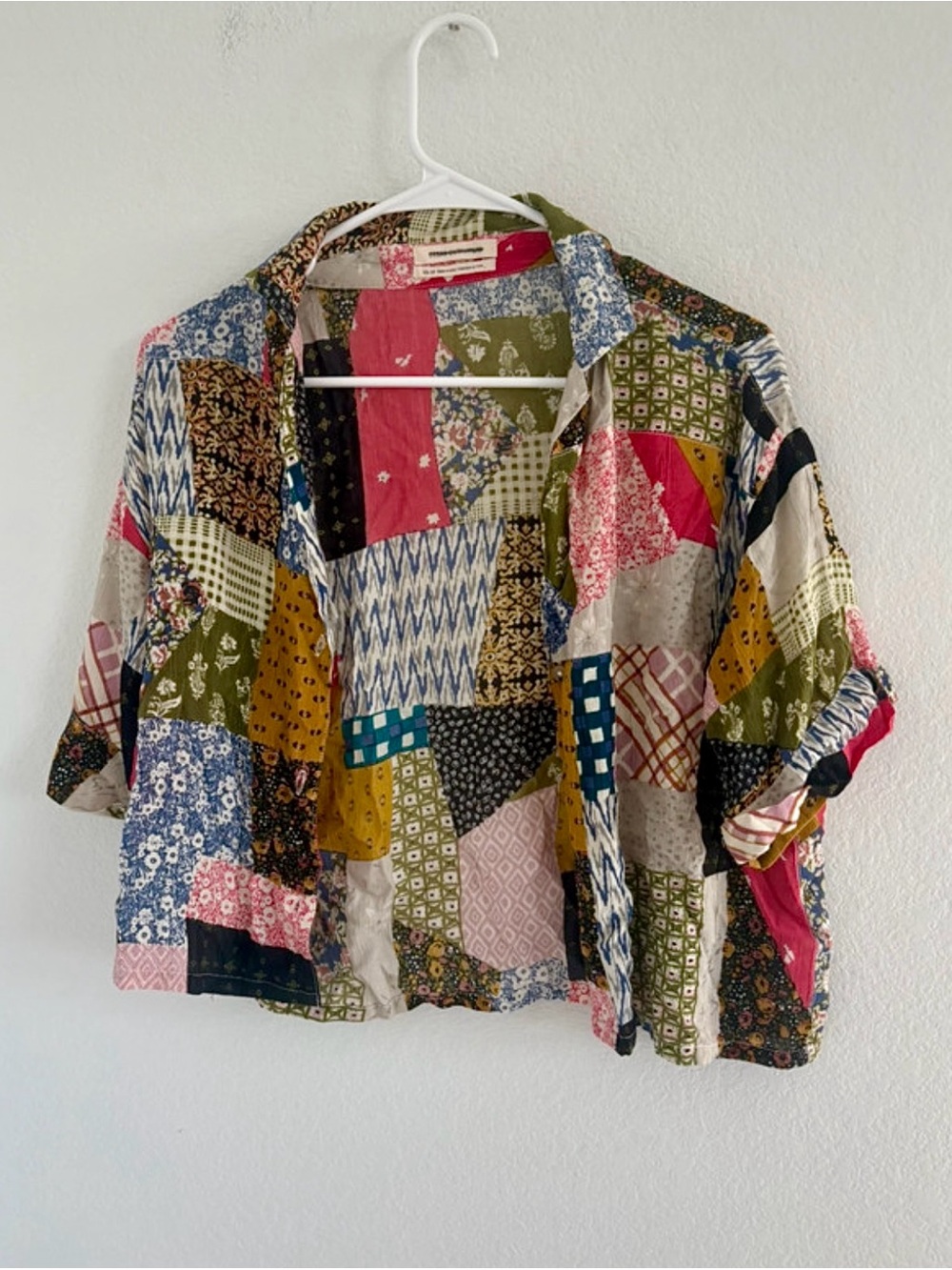 Urban Outfitters Gracie Patchwork Button-Through Shirt Eclectic